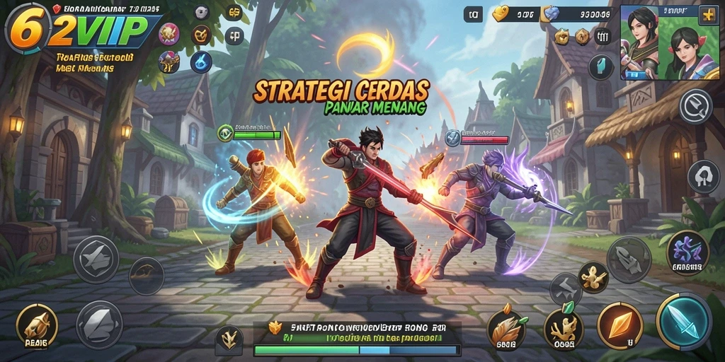 Tampilan menarik dari gameplay strategi di 62VIP.