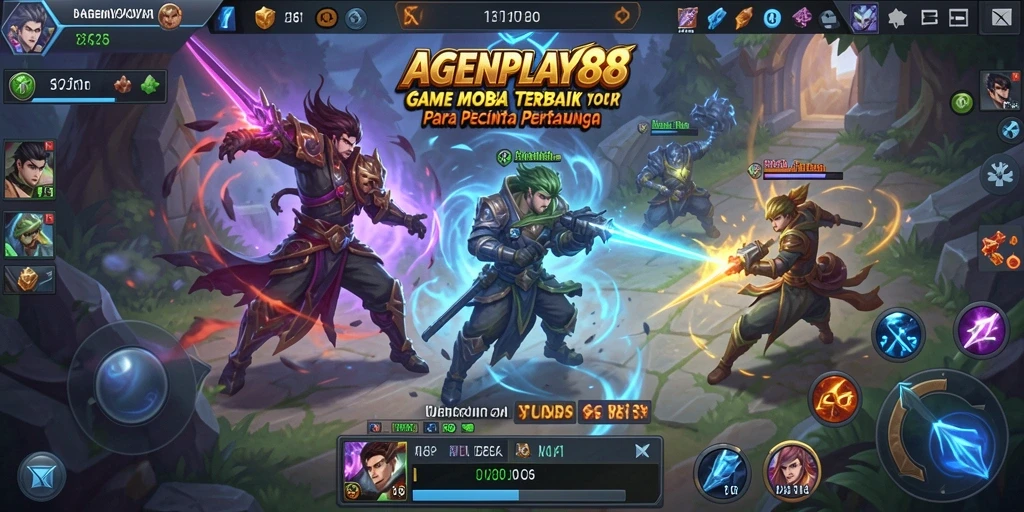 Screenshot AGENPLAY88 menunjukkan aksi seru dalam permainan MOBA.
