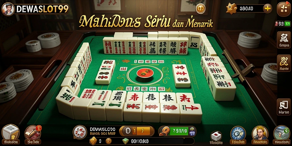 Tampilan gameplay DEWASLOT99 dengan ubin Mahjong berwarna-warni.