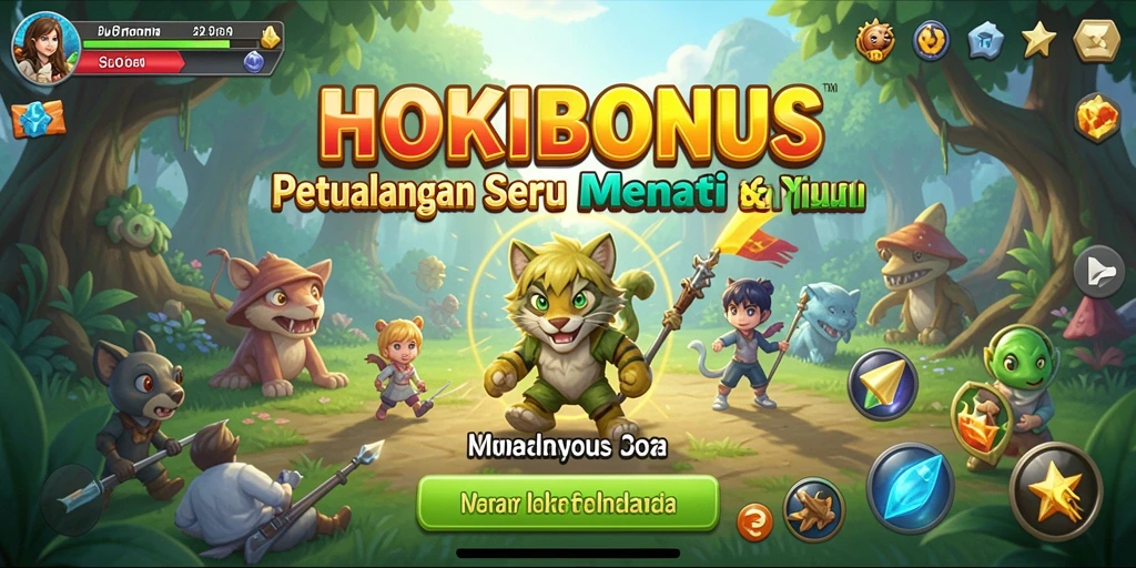 Tampilan gameplay seru di HOKIBONUS dengan petualangan menantang.