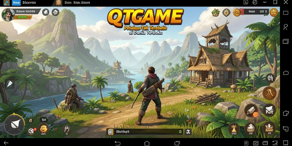 Tampilan gameplay menakjubkan dari QTGAME di dunia terbuka.