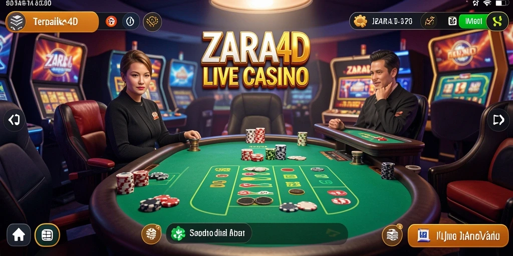 Tampilan gameplay ZARA4D dengan dealer langsung yang interaktif.